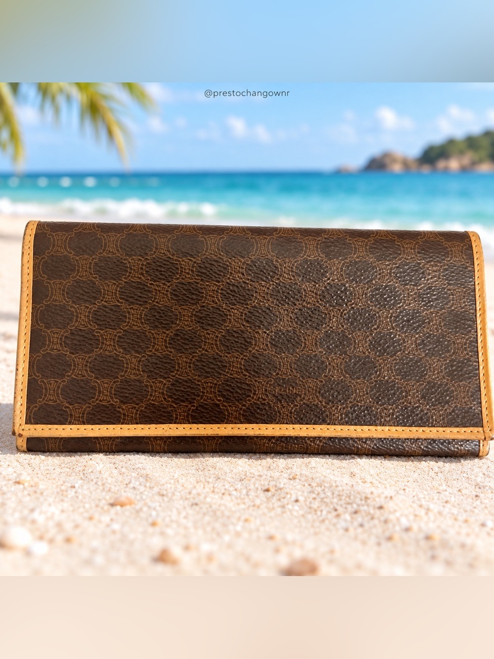 Vintage Celine Macadam Monogram Long Wallet Made in Italy